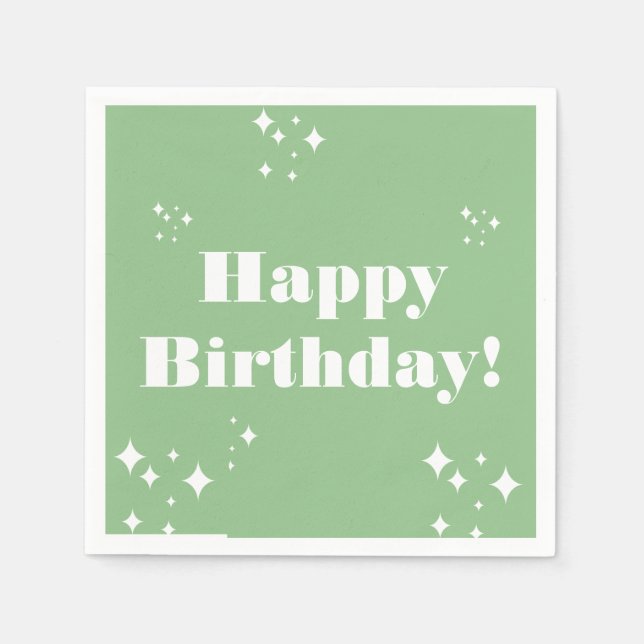 Sea Green Birthday Napkins Serviette (Vorderseite)