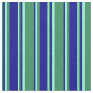 Sea Green, Dark Blue & Aquamarine Streifen Muster Stoff