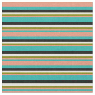 Sea Green, Dark Lachs, grün, leicht gelb, schwarz Stoff