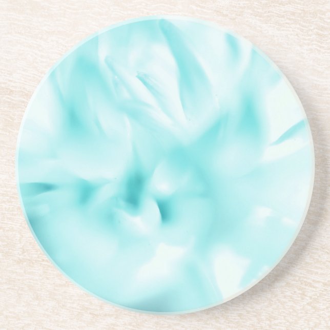 Sea Green Floral Print Sandstone Untersetzer (Vorne)