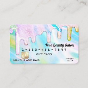 Sea Green Holographic Glitzer Tropfen Gift Credit Visitenkarte