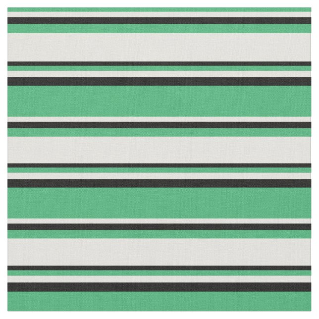 Sea Green, Light Yellow und Black Lined Pattern Stoff (Nahaufnahme)