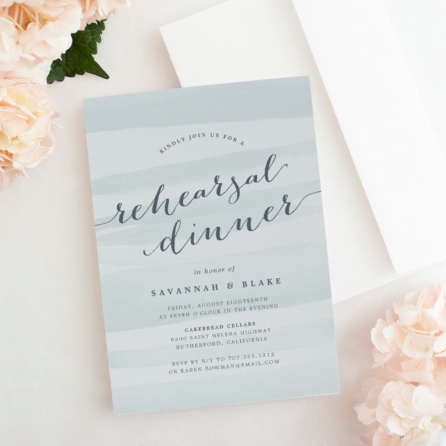 Sea Green Watercolor Probe Dinner Einladung (Von Creator hochgeladen)