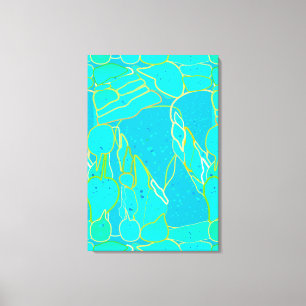 "Sea Grotto" abstrakt - Türkis, Blau, Gold Leinwanddruck