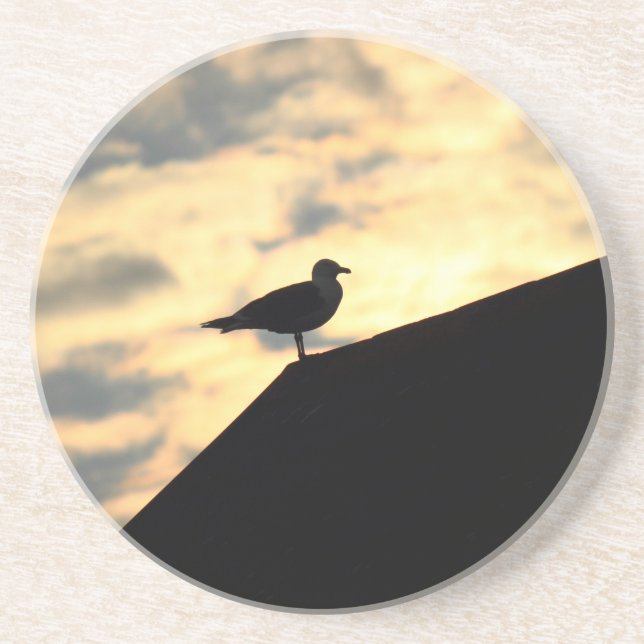 Sea Gull Sunset Sandstein Untersetzer (Vorne)