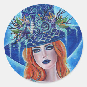 Sea Hexe Fantasy Art von Renee Lavoie Runder Aufkleber