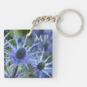 Sea Holly Thistle Monogram Schlüsselanhänger