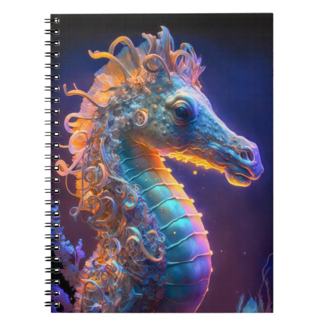 Sea Horse Animal Portrait Malerei Wildlife Ocean Notizblock (Vorderseite)