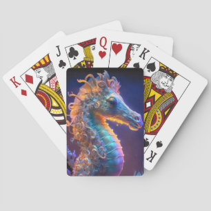 Sea Horse Animal Portrait Malerei Wildlife Ocean Spielkarten