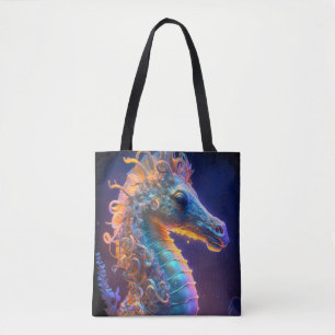 Sea Horse Animal Portrait Malerei Wildlife Ocean Tasche