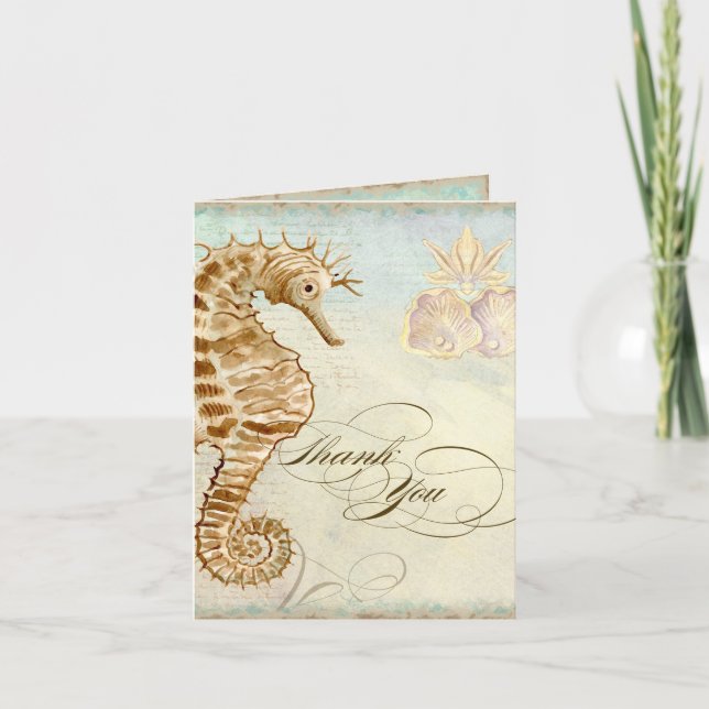Sea Horse Coastal Beach - Merci Cartes (Devant)