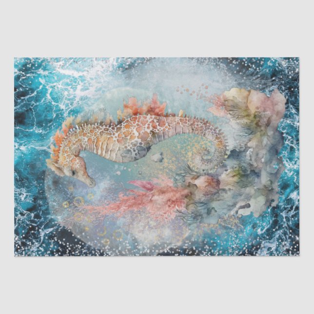 Sea Horse Glitzer Seidenpapier (Vorderseite)