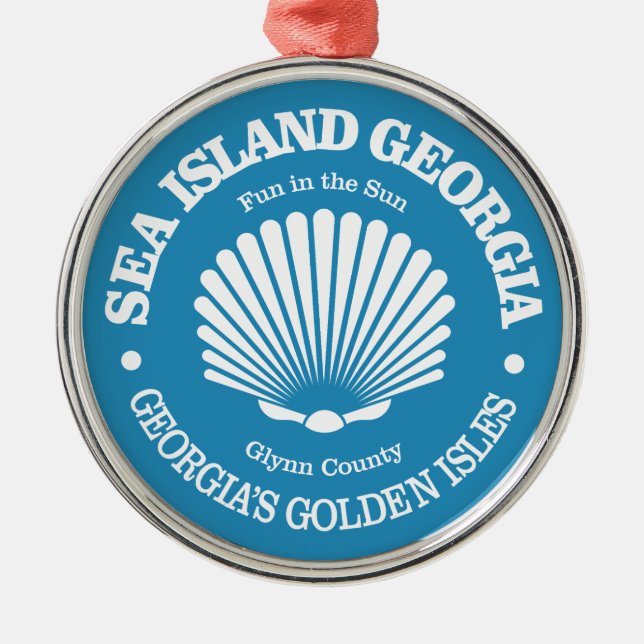Sea Island (Muschel) Ornament Aus Metall (Vorne)