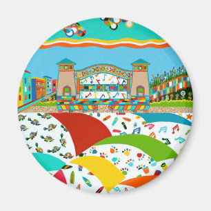 Sea Isle Band Muschel Round Magnet