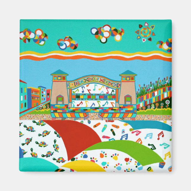 Sea Isle City Band Muschel Square Magnet (Vorne)
