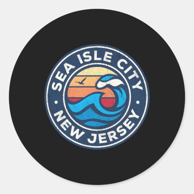 Sea Isle City New Jersey Runder Aufkleber (Vorderseite)