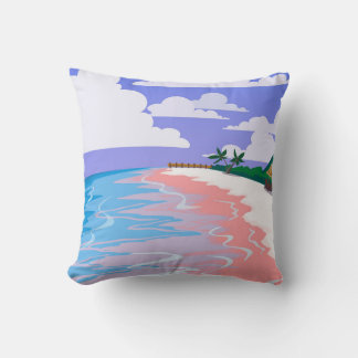 Sea landscape of tropical beach with pink sand, b kissen