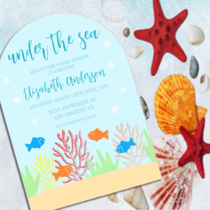 Sea Life Baby Dusche Acryleinladungen