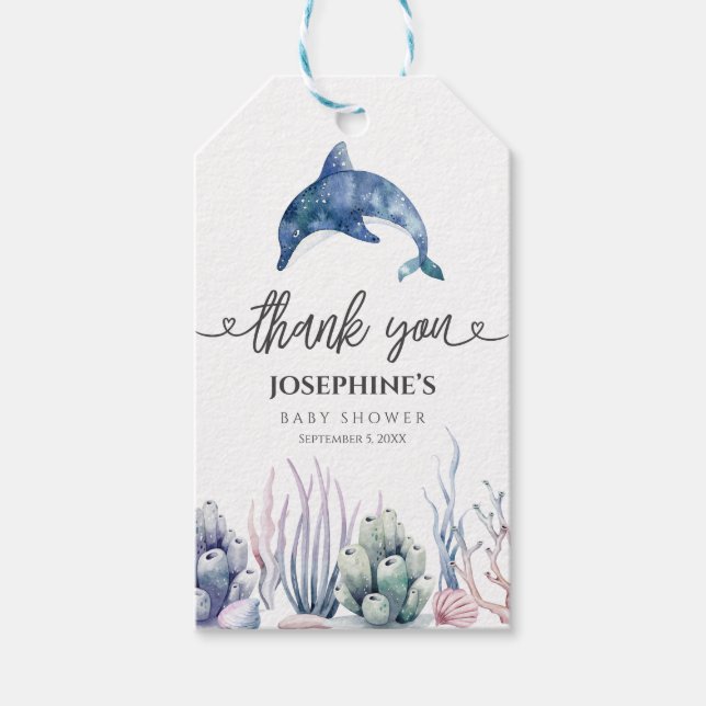 Sea Life Baby Dusche Gefallen Geschenkanhänger (Vorderseite)