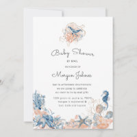 Sea Life Coral Baby Showroom per Post Einladung