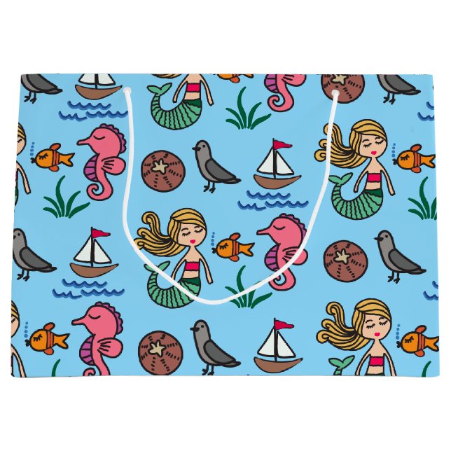 Sea Life Meerjungfrau Seepferd Geschenktasche Große Geschenktüte (Vorderseite)