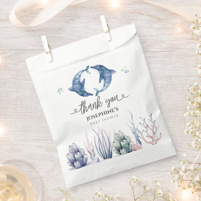 Sea Life Twins Baby Dusche Geschenktütchen (Ausgeschnitten)