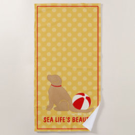Sea Life's Beauty Retriever Yellow Beach Handtuch