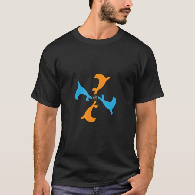 Sea Lion Animal Mandala Pattern T-Shirt (Vorderseite)