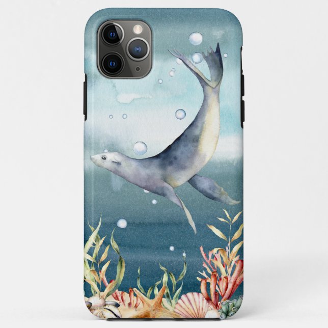 Sea Lion Aquatic Cool Underwater Scene Case-Mate iPhone Hülle (Rückseite)