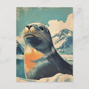 Sea Lion Vintag Postkarte
