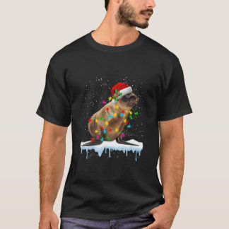 Sea Lion wartet auf den Weihnachtsmann mit Weihnac T-Shirt