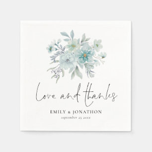 Sea Mist Florals Hochzeit Verlobung Liebe Dank Serviette