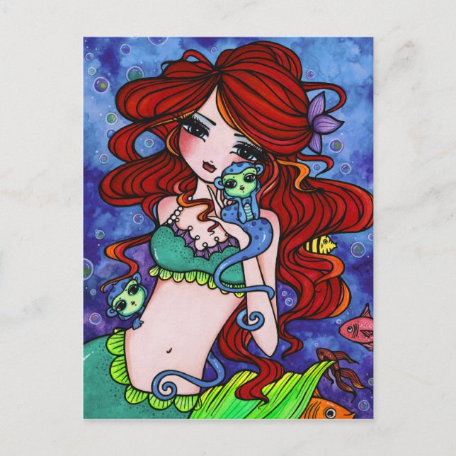 Sea Monkey Mermaid Fantasy Seefahrt Postkarte (Vorderseite)