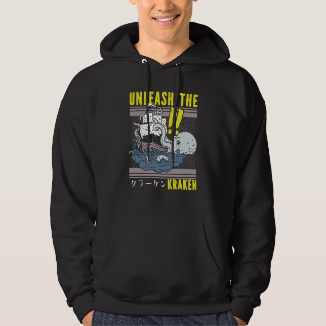 Sea Monster Octopus Seafood Pirate Crew Unleash th Hoodie (Vorderseite)