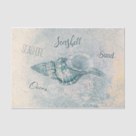 Sea Muschel Aquamarin Beige Vintag Ocean Beach Scr Seidenpapier