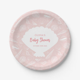 Sea Muschel Beach Pink Girls Ocean Baby Dusche Pappteller