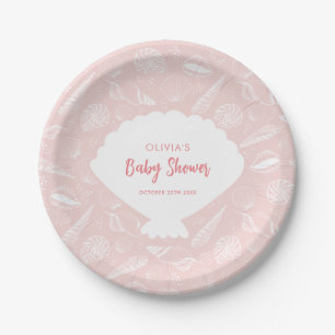 Sea Muschel Beach Pink Girls Ocean Baby Dusche Pappteller