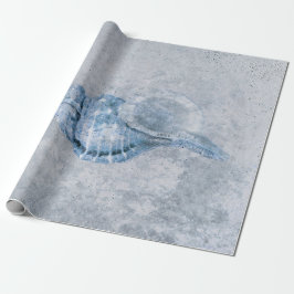 Sea Muschel Blau Vintag antiker Ozean Strand Textu Geschenkpapier