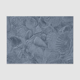 Sea Muschel Coastal Beach Dusty Blue Decoupage Seidenpapier