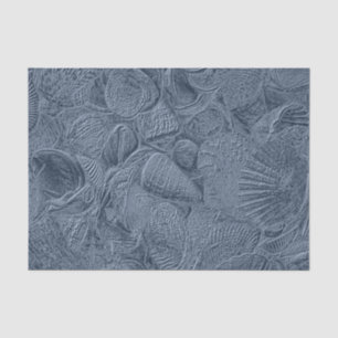 Sea Muschel Coastal Beach Dusty Blue Decoupage Seidenpapier