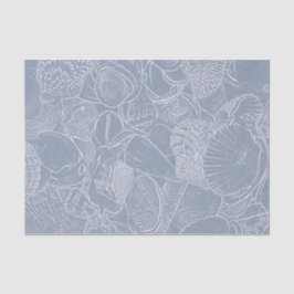 Sea Muschel Dusty Blue Coastal Beach Decoupage Seidenpapier