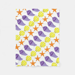 Sea Muschel Seashell Conch Starfish Beach House Fleecedecke
