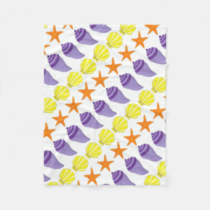 Sea Muschel Seashell Conch Starfish Beach House Fleecedecke