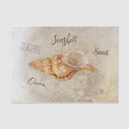 Sea Muschel Vintag Antik Ocean Beach Ephemere Seidenpapier