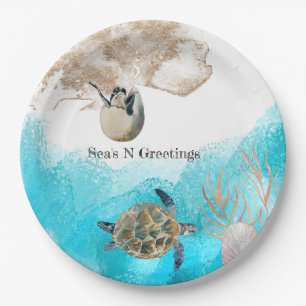 Sea N Greetings Beach Ocean Napkins Pappteller