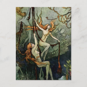 "Sea Nymphs" von Warwick Goble Feiertagspostkarte