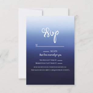 Sea Ocean Blue Modern Minimal Beach Hochzeit RSVP Karte