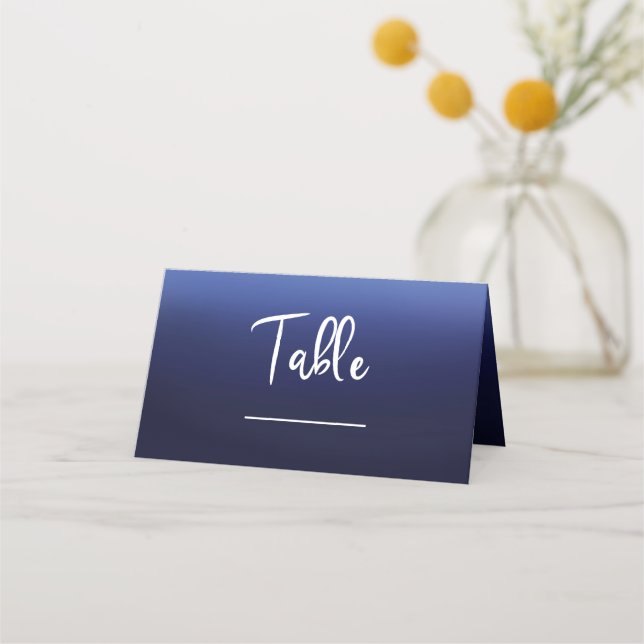 Sea Ocean Blue Modernes Minimal Beach Brautparty Platzkarte (Vorderseite)