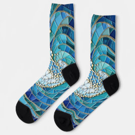 Sea of Waves Mosaic Art Socken