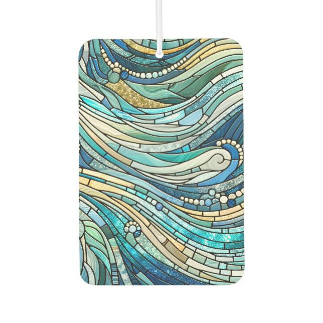 Sea of Waves Teal Mosaic Fine Art Autolufterfrischer (Vorderseite)